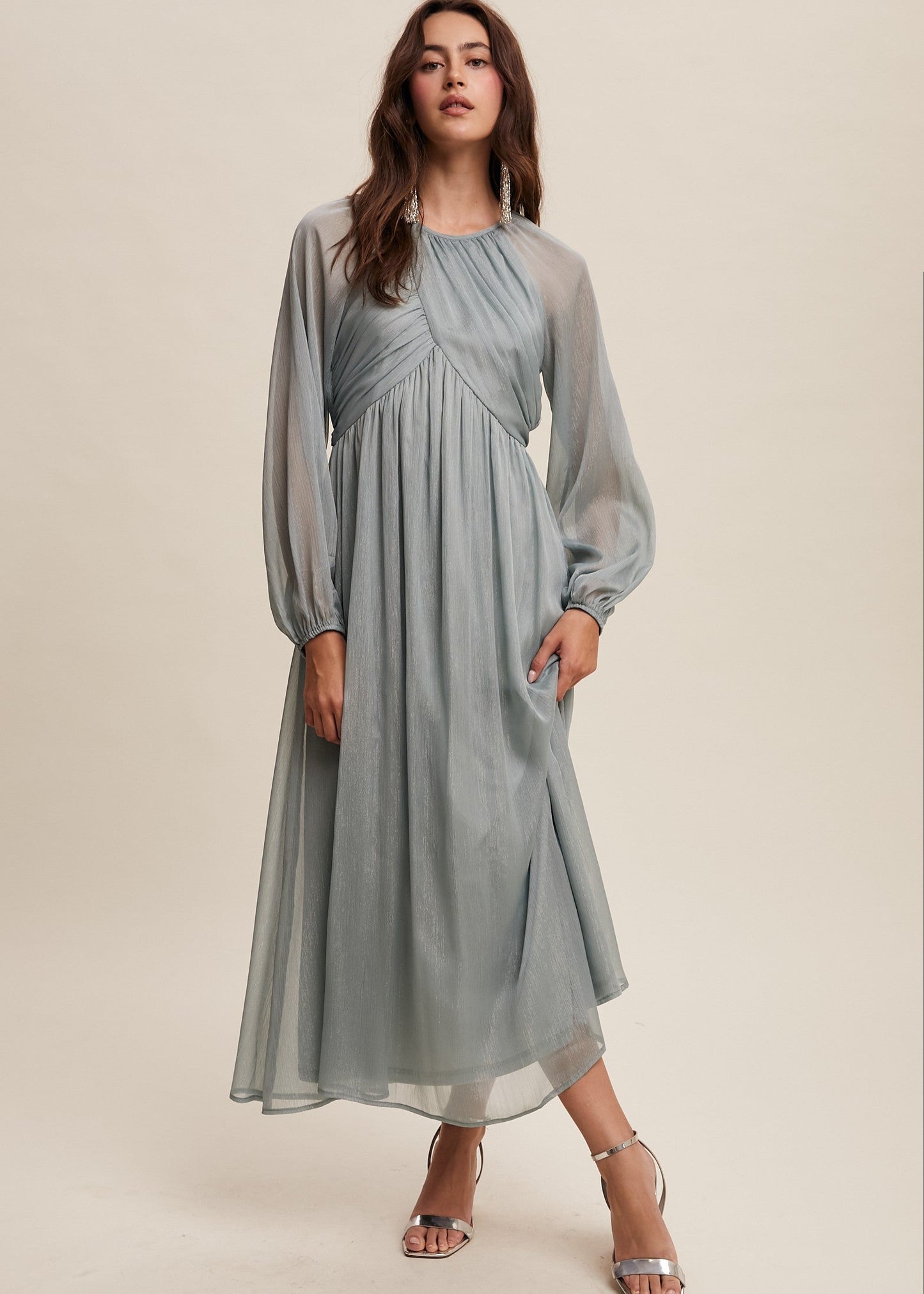 Vestido Chiffon Maxi Dress