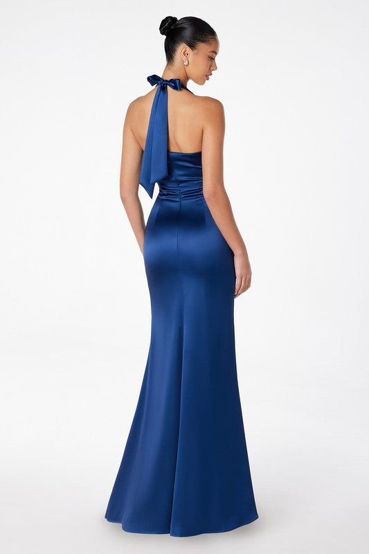 Vestido Cuello Halter Moon
