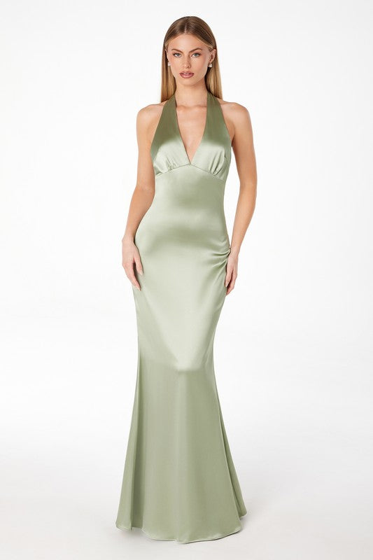 Vestido Cuello Halter Moon